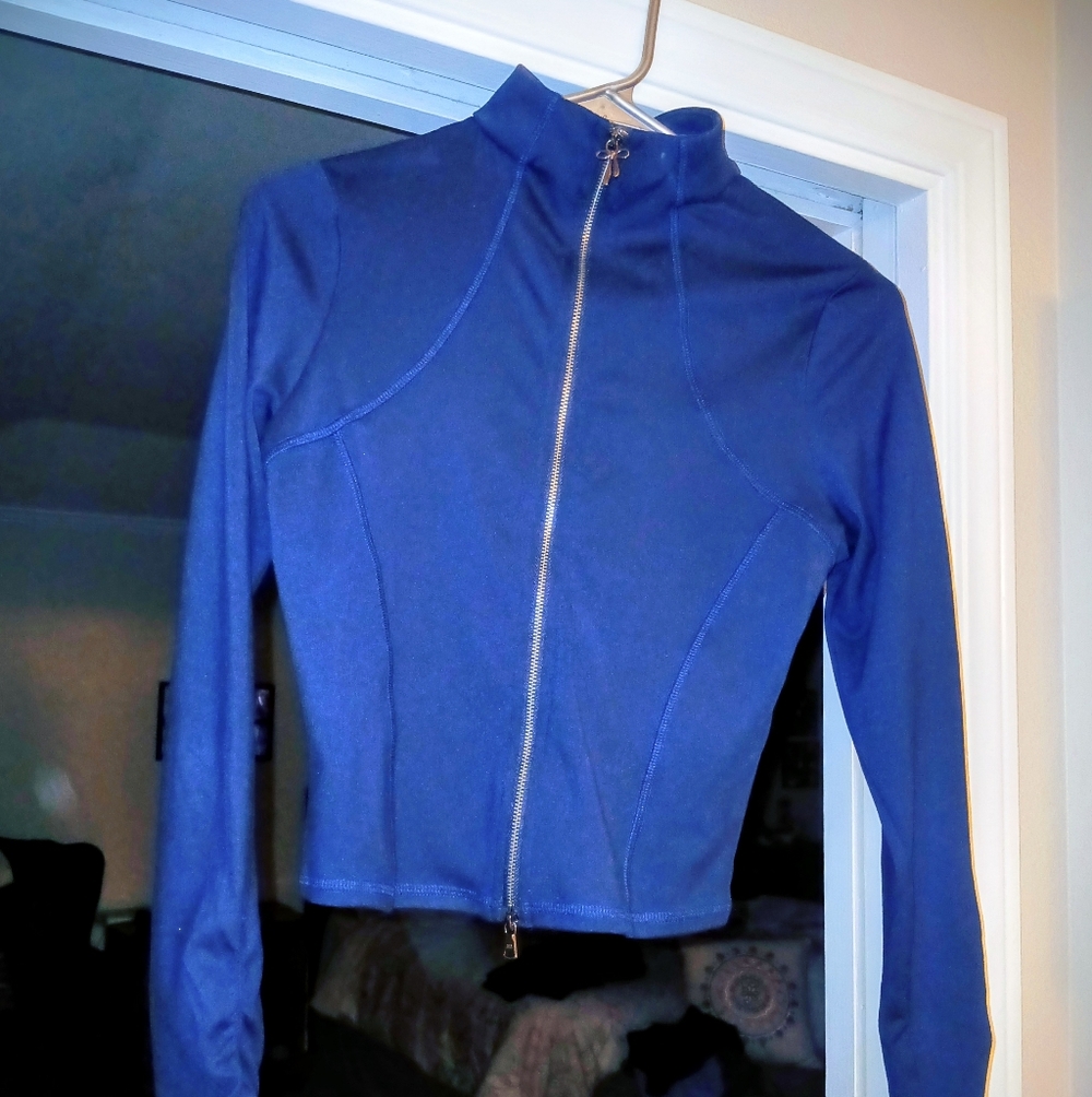 Aerie Blue Zip-Up Hugger Jacket